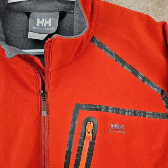 Helly Hansen Softshell Jacket Orange Full Zip Men's Size L Long Sleeve Outdoors - Picture 5 of 10